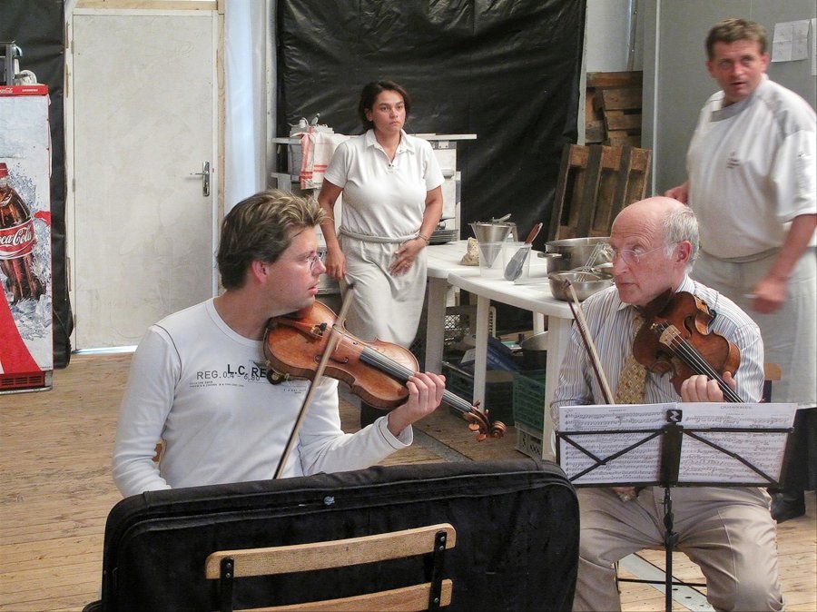 Rehearsal at Verbier Festival's Kitchen, Rachlin and Kuschnir