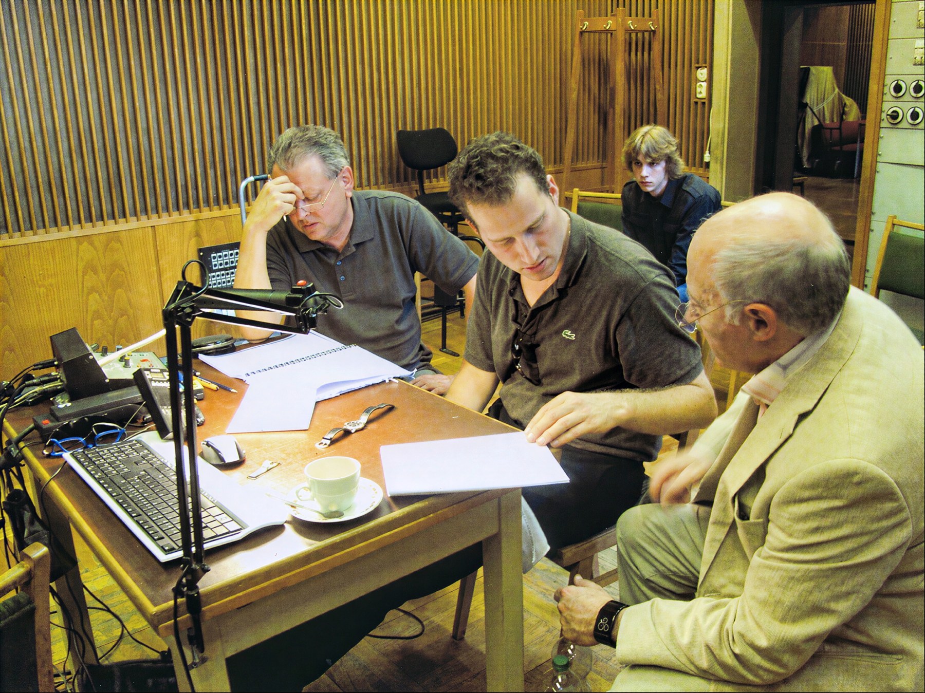 Nikolaj Znaider, Boris Kuschnir at recording of Elgar concert CD in Dresden